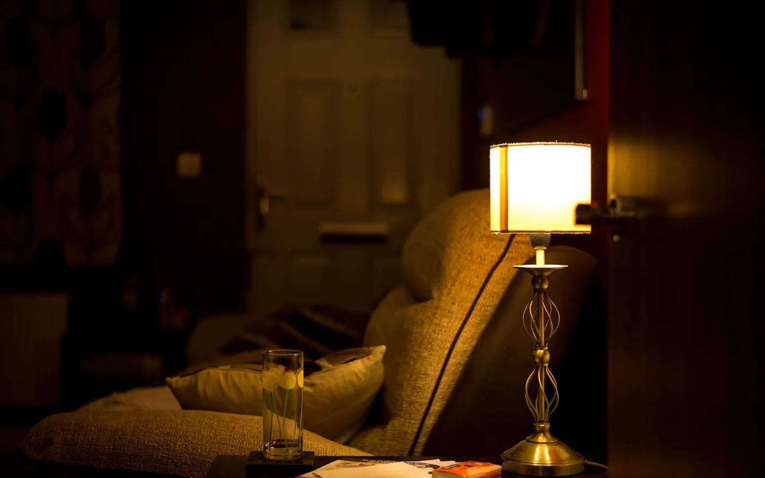 Room, armchair and lamp